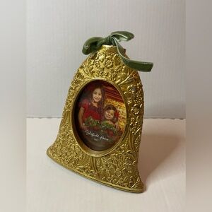Sheffield Home Christmas Golden Ornament Picture Frame ~ Fits 3”x 4’’ Photo